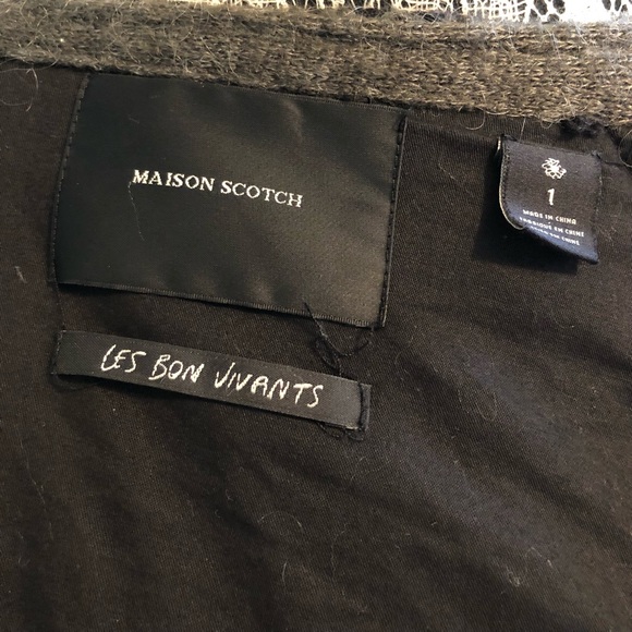 Maison Scotch Quality Jacket Cardigan Pure Wool Lined with Tassel Sleeves - Picture 8 of 11